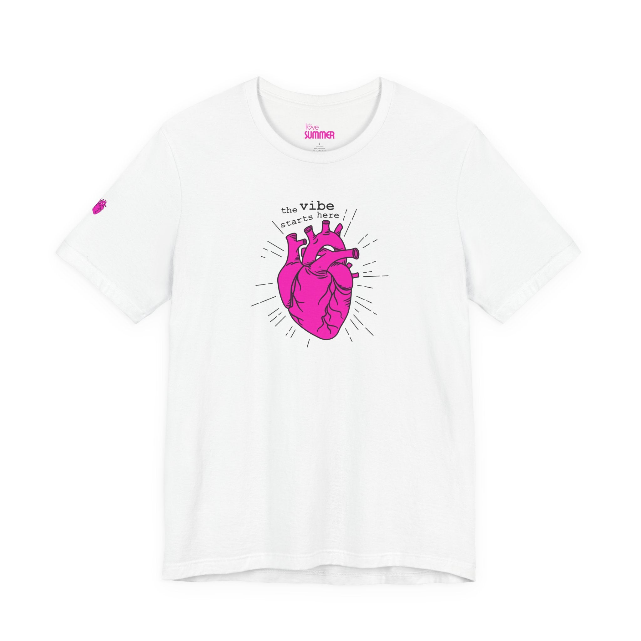 The Vibe Starts Here Tee (Black Print) // Premium Cotton Unisex T-shirt - Summer Leigh Vibe Tee