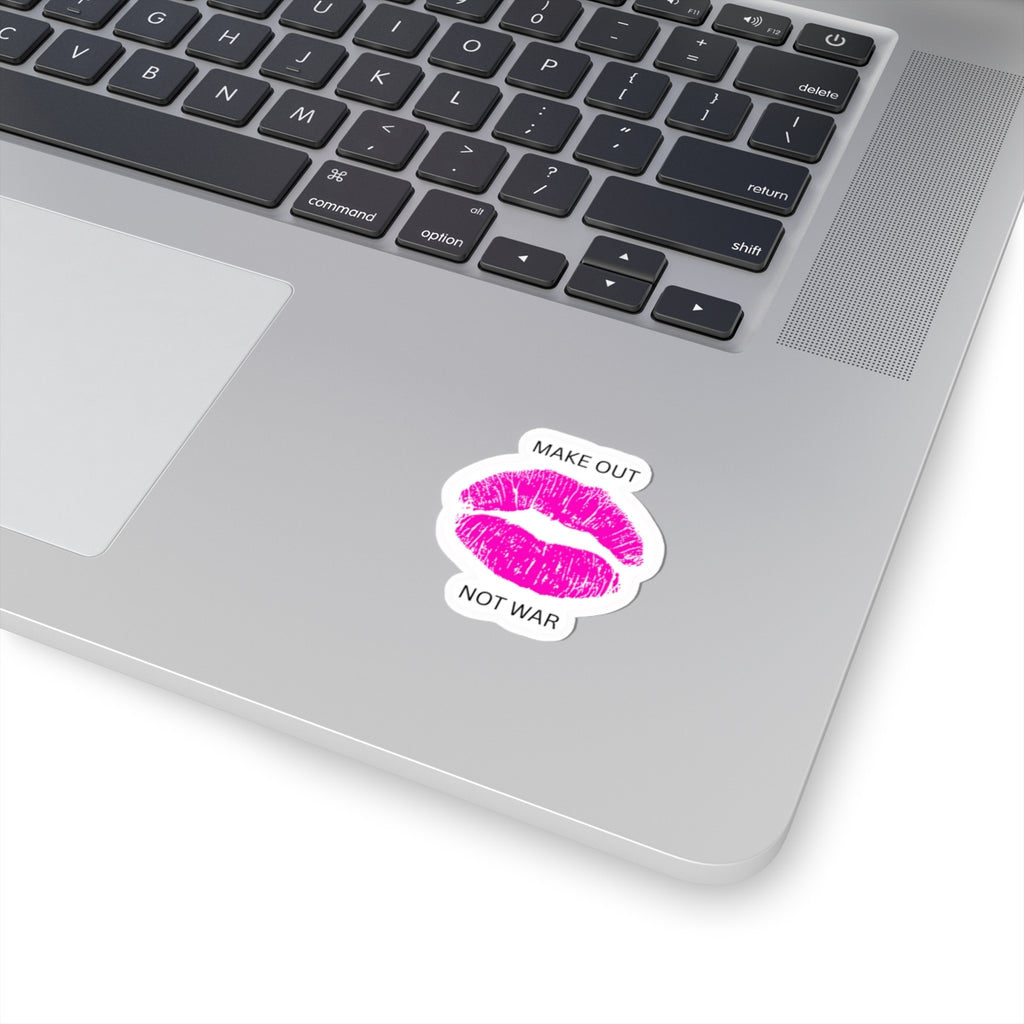 MAKE OUT, NOT WAR — Kiss-Cut Sticker | Retro, Durable Vinyl