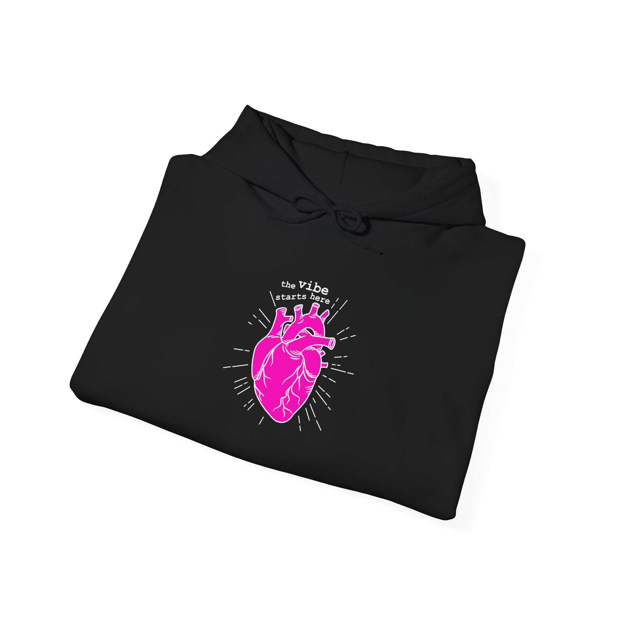 The Vibe Starts Here Hoodie (White Print) // Soft Cotton Hoodie - Love Summer Fundraiser Hoodie