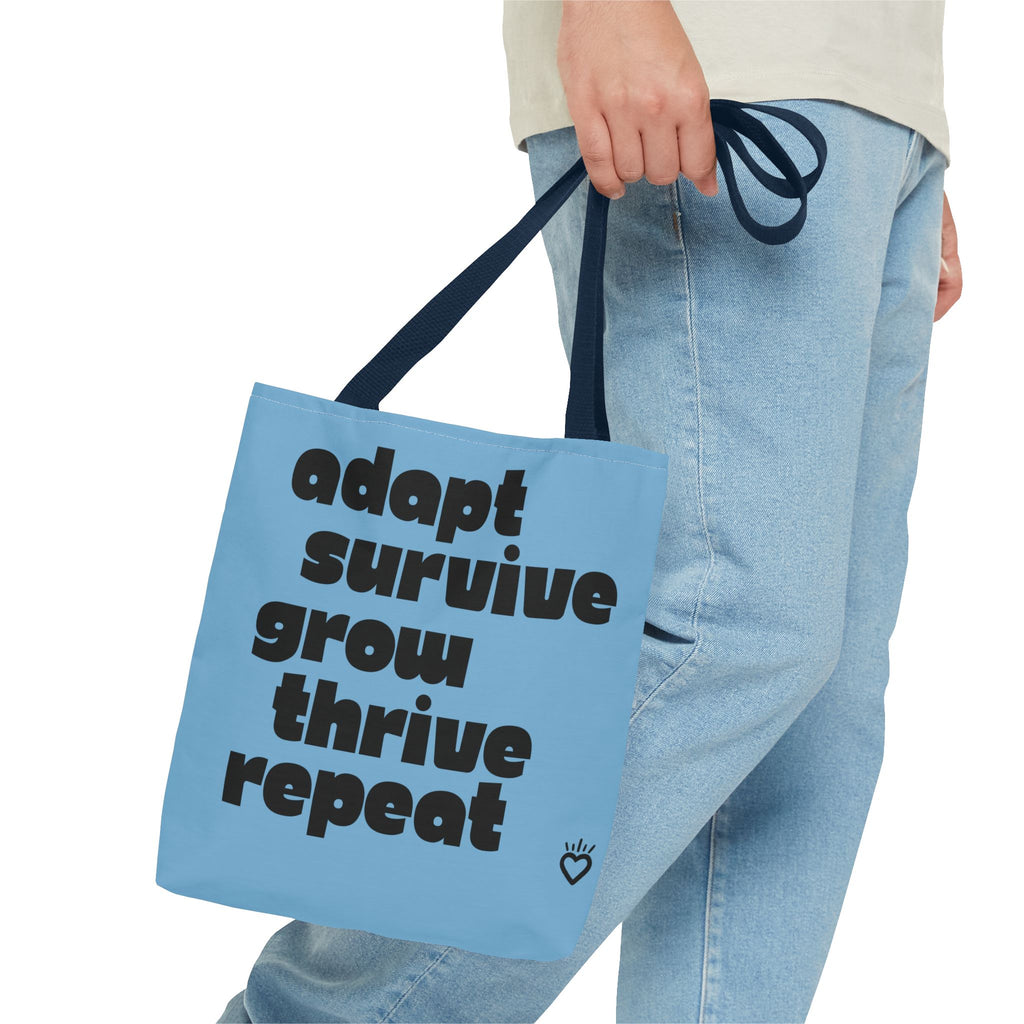 ADAPT, SURVIVE, GROW, THRIVE Cycle Everyday Tote // Compact Tote Bag - Artists, Creatives