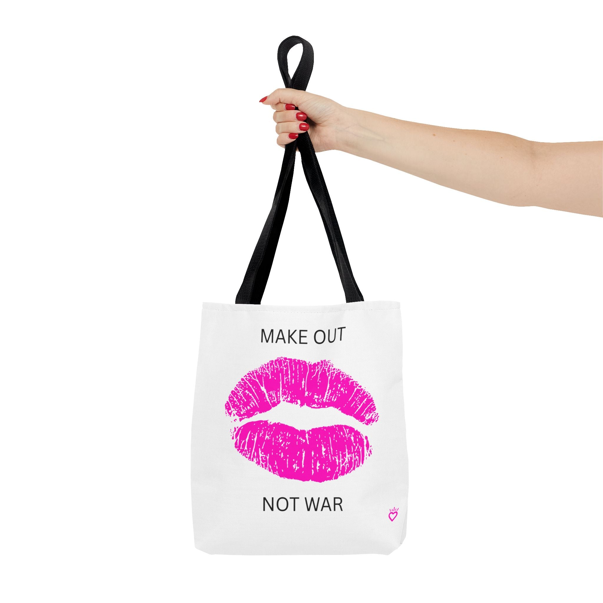 MAKE OUT, NOT WAR Everyday Tote // Compact Tote Bag - Statement Carryall