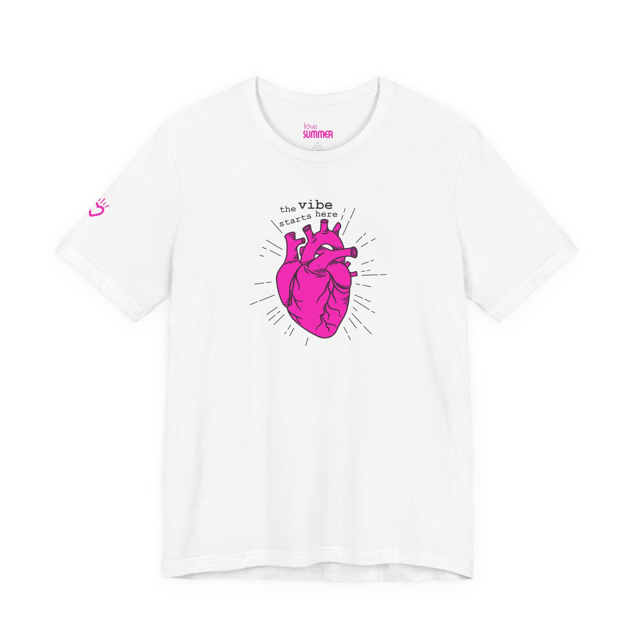 The Vibe Starts Here Tee (Black Print) // Premium Cotton Unisex T-shirt - Love Summer Fundraiser Tee