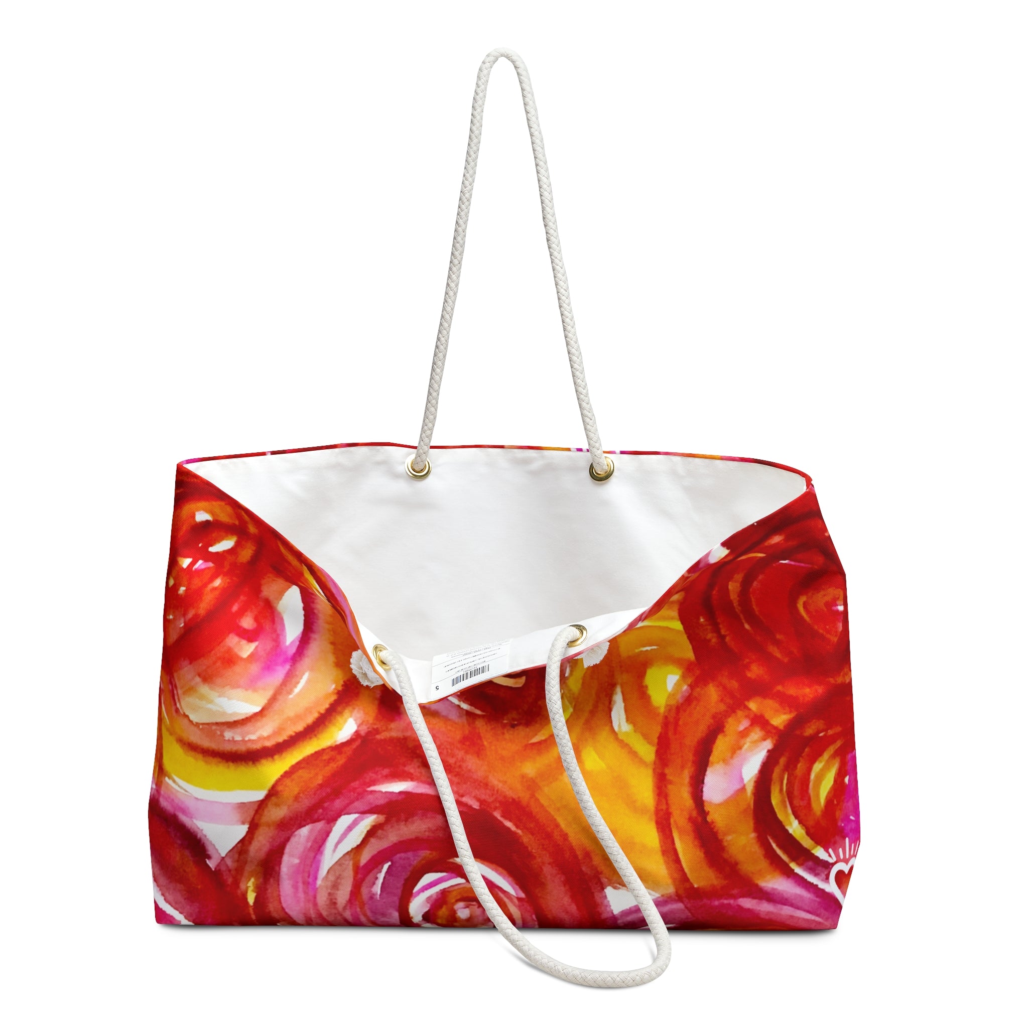 PLUCKED Watercolor Rose Print Weekender Tote Bag // Roomy Weekender Tote - Original Watercolor Art