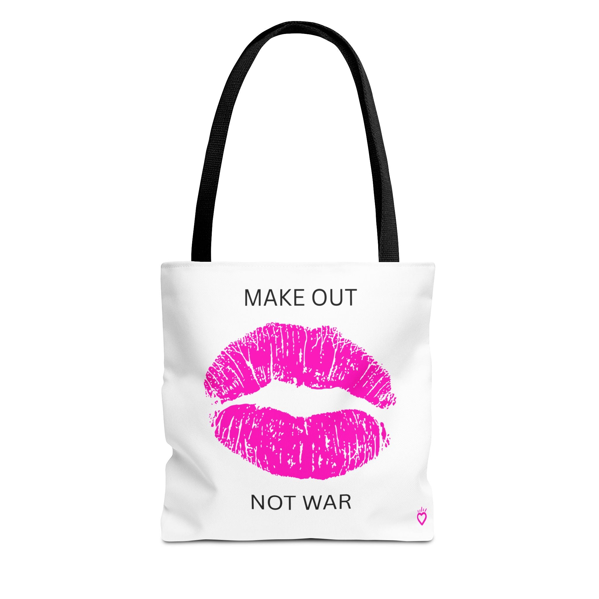 MAKE OUT, NOT WAR Everyday Tote // Compact Tote Bag - Statement Carryall