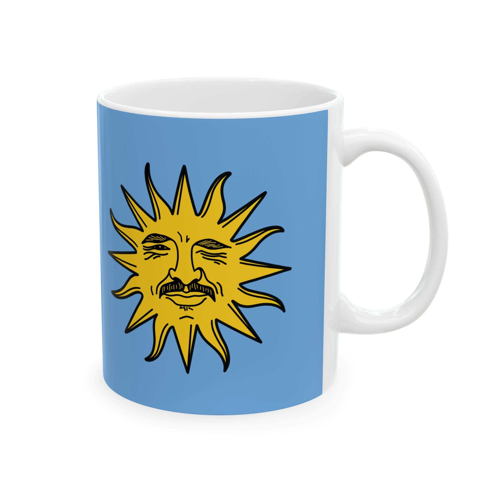 EL SOL Pedro Pascal Sun Portrait Mug // Durable Ceramic Mug - 11 oz, 15 oz