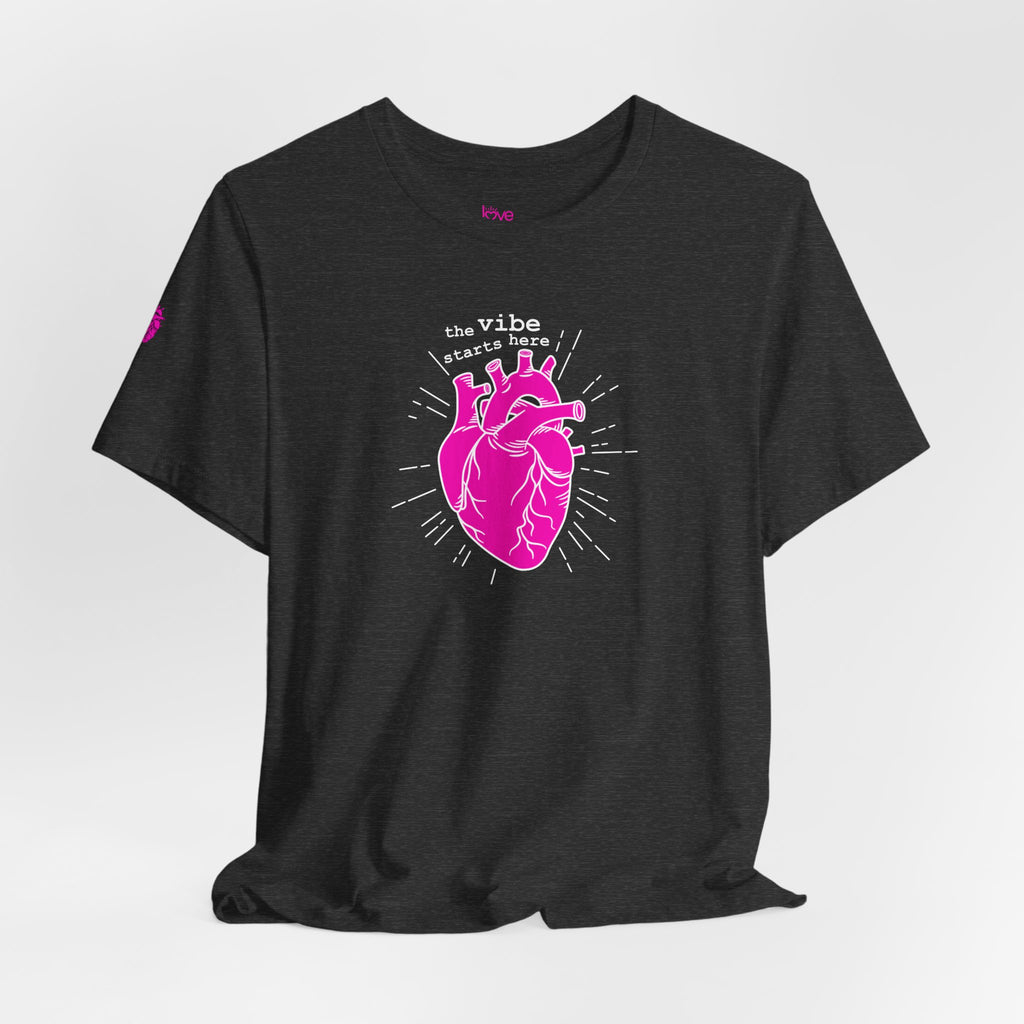 The Vibe Starts Here Tee (White Print) // Premium Cotton Unisex T-shirt - Summer Leigh Vibe Tee