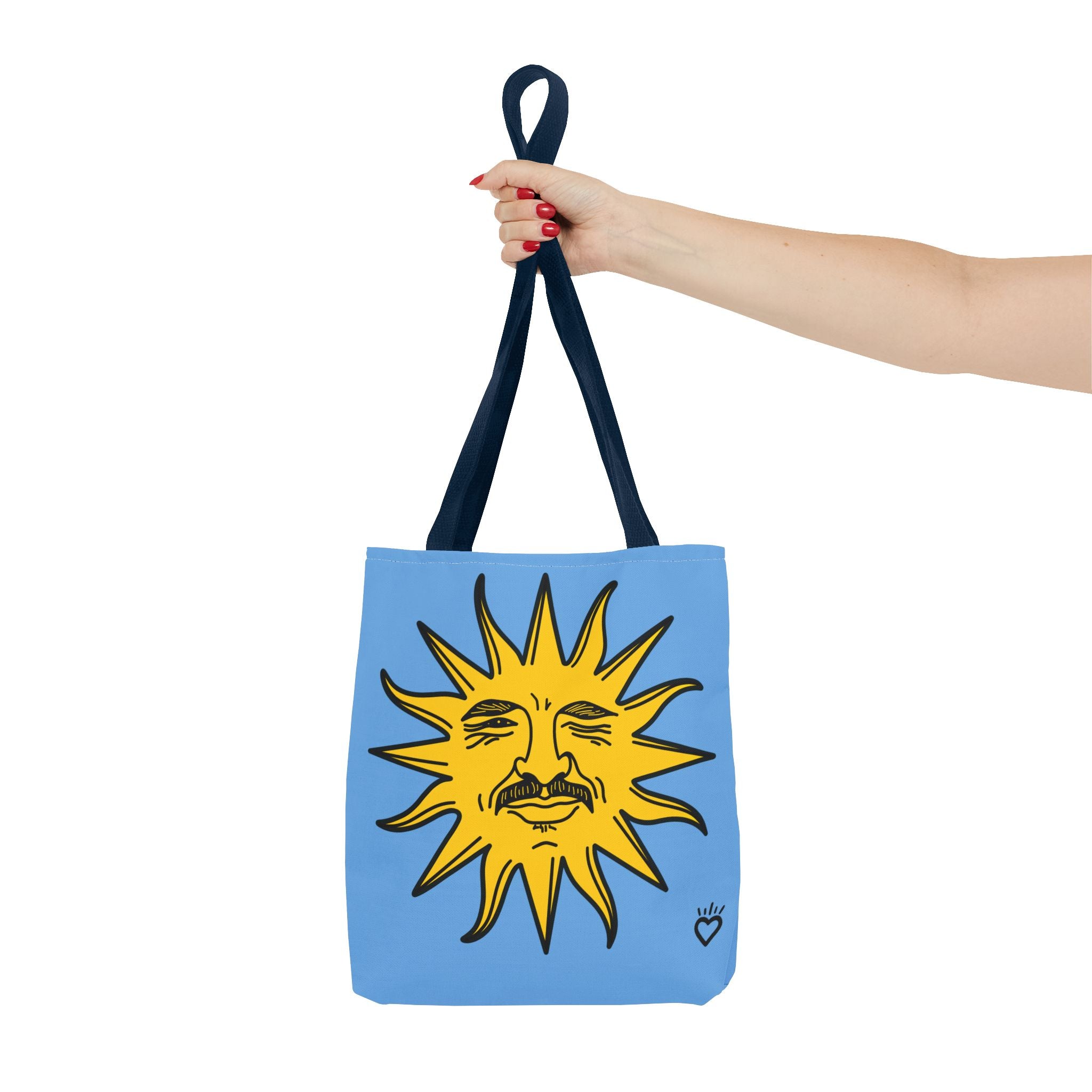 EL SOL Pedro Pascal Sun Portrait Everyday Tote // Compact Tote Bag - Retro Sun Graphic