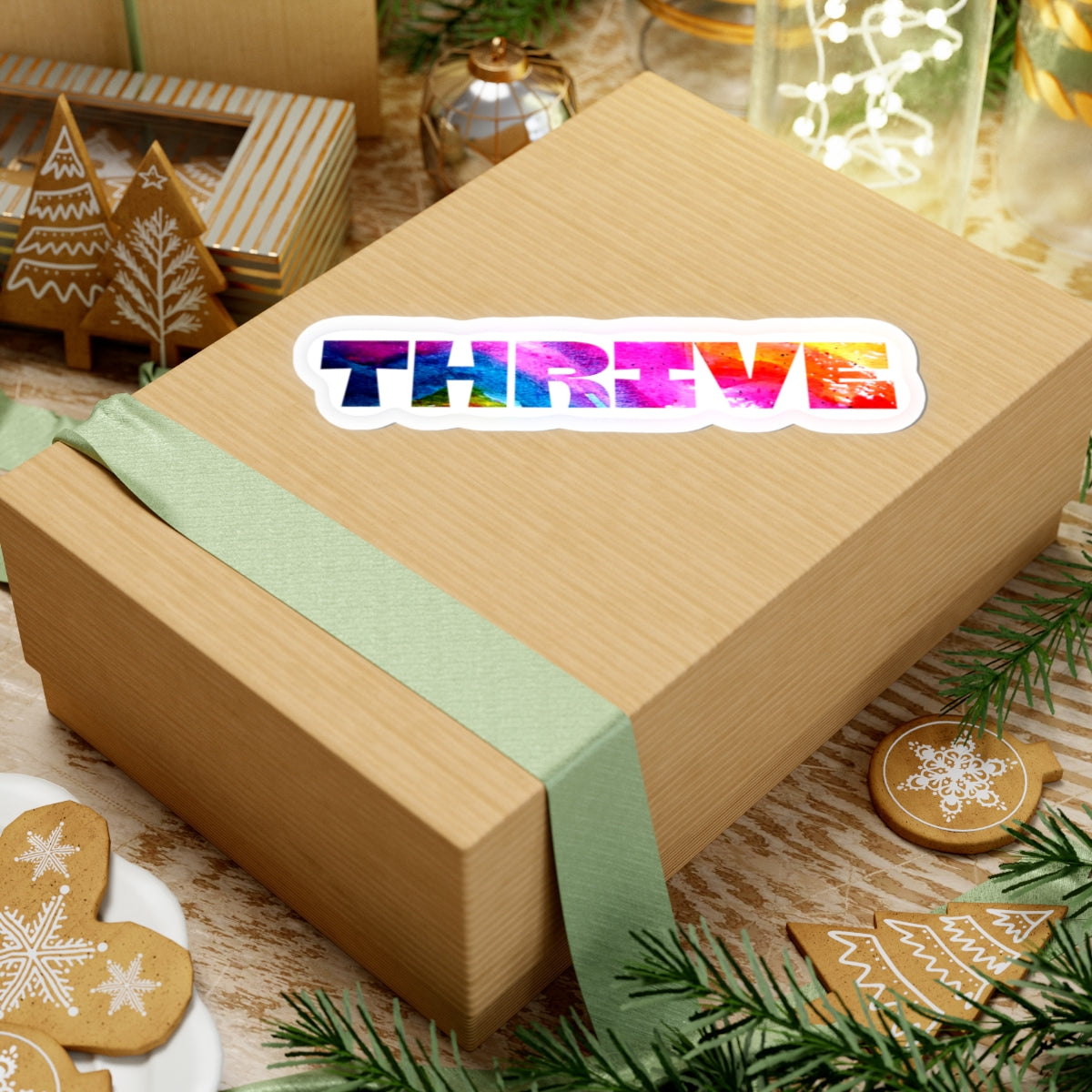 THRIVE — Kiss-Cut Sticker | Bold Watercolor Motivation