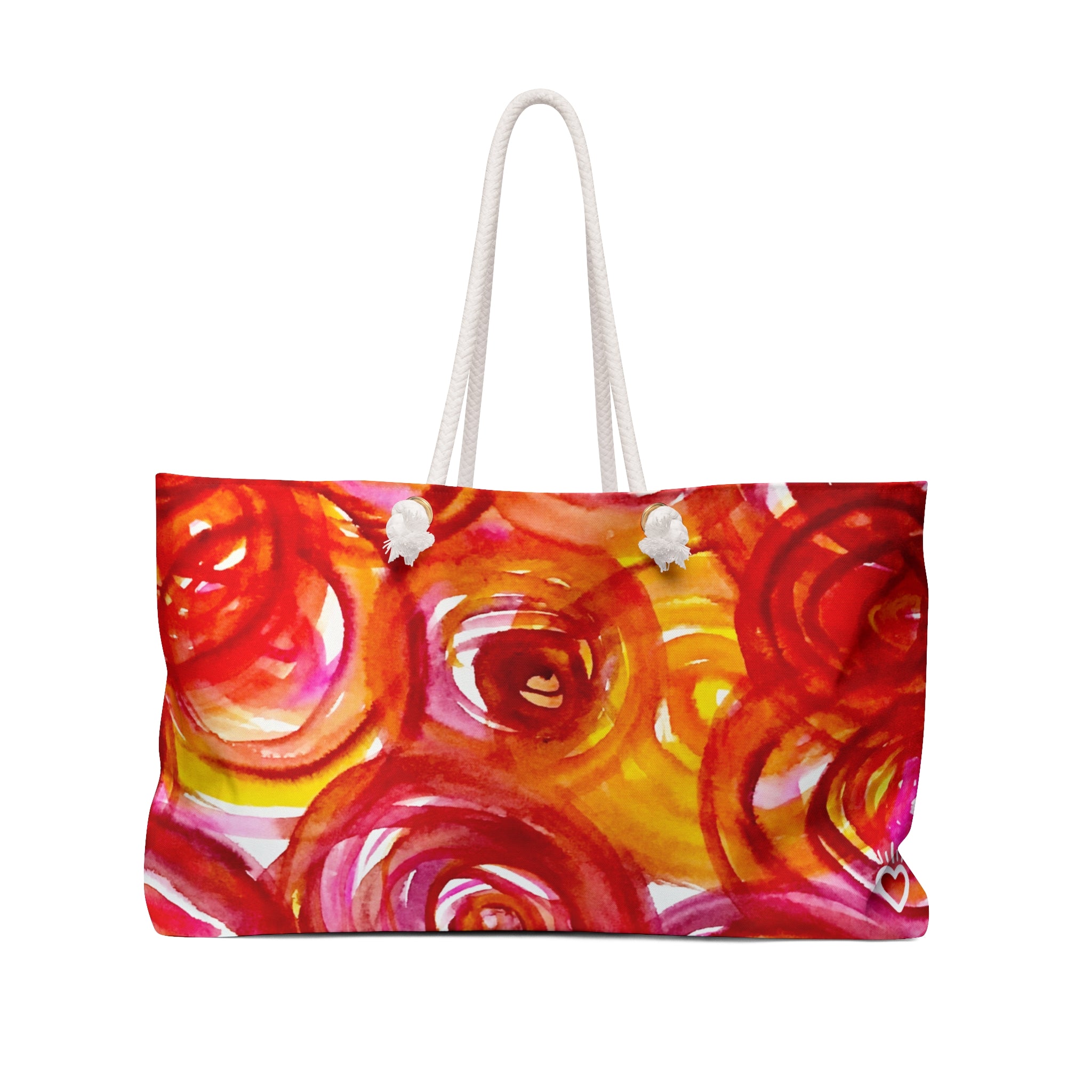 PLUCKED Watercolor Rose Print Weekender Tote Bag // Roomy Weekender Tote - Original Watercolor Art