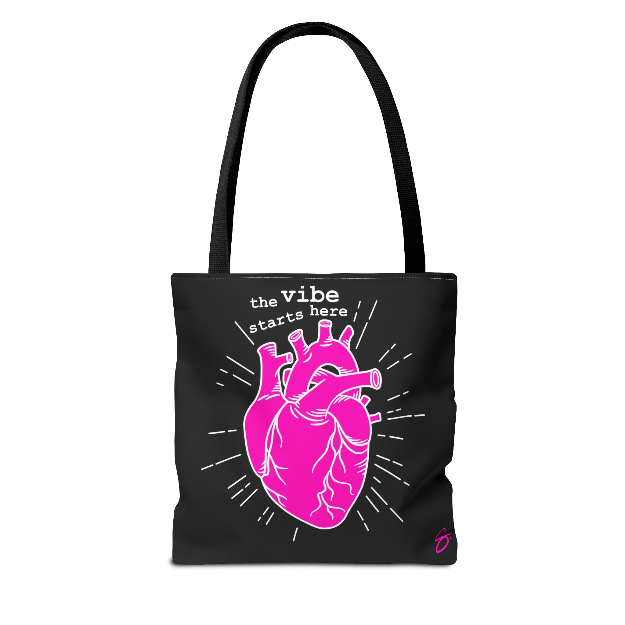 The Vibe Starts Here (White Print) Tote Bag // Compact Carry-all - Love Summer Fundraiser Tote Bag