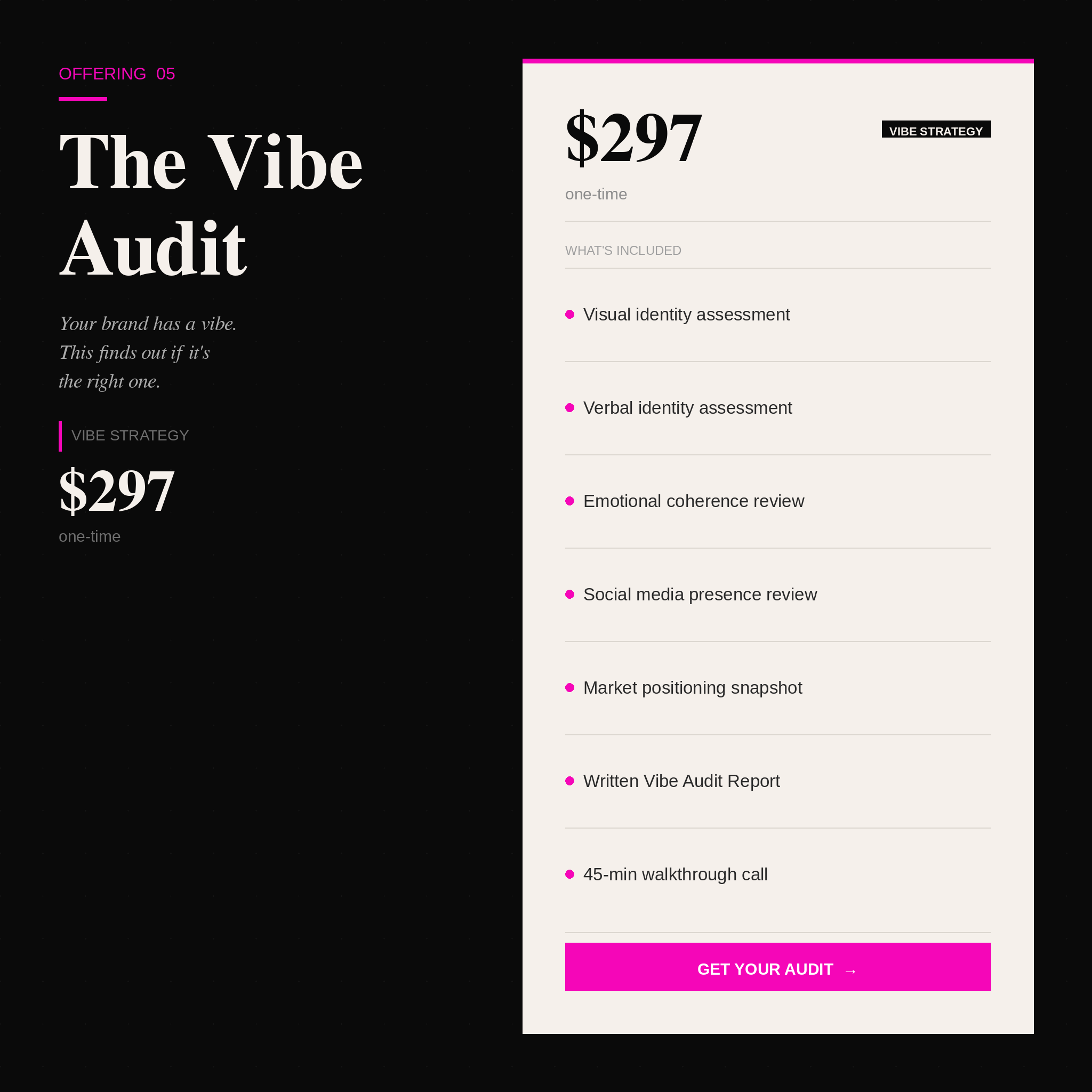 Vibe Audit — $297